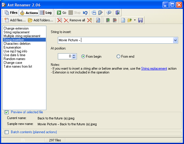 Screenshot vom Programm: Ant Renamer