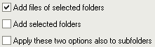 Options for adding files